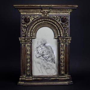Aedicule Frame, Carved Wood, In The Style Of The Quattrocento/15th Century, Italy, 19th Century