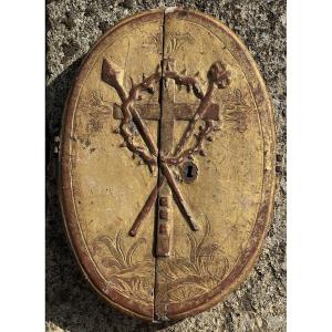 18th Century Gilded Carved Wooden Tabernacle Door