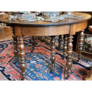 Large Half-moon Console Table With Extensions 19th Century