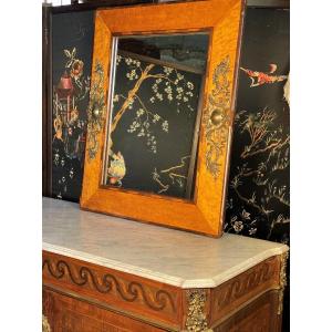 Large Mirror In Maple Veneer And Kingwood - Charles X XIXth Century
