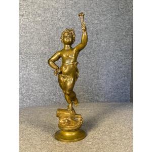 Bacchus Child, Bronze By Marcel Debut