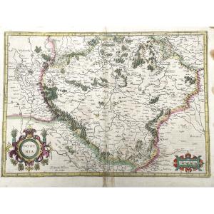Geographical Map Of Bohemia Engraved By G Mercator Between 1613 And 1616 (czech Republic, Prague)