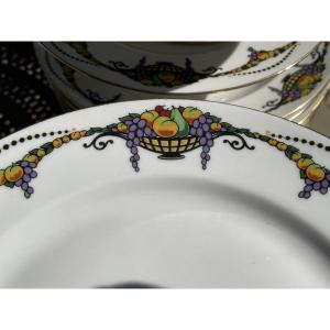 Raynaud, Detourbet Alger Limoges Porcelain Dinner Service 54 Pieces
