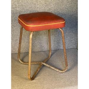Pair Of Chrome-plated Metal Stools Bauhaus, Thonet, Breuer, Adnet… Circa 1930