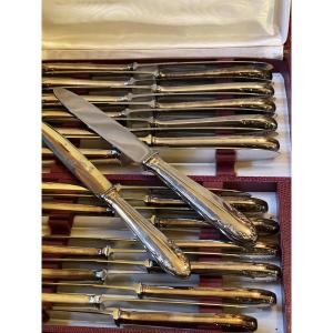 Box Of 24 Silver-plated Knives, Like New – Ruy Blas Beausoleil – Monaco