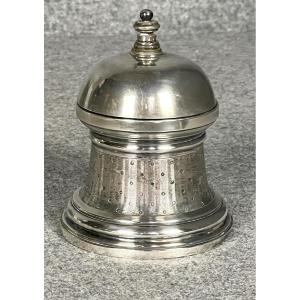Christofle: Silver-plated Guilloché Table Or Reception Bell