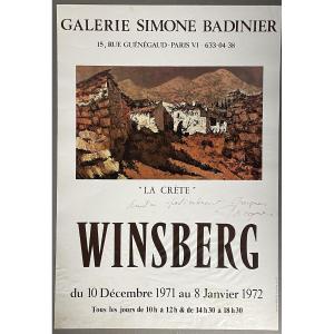 Jacques Winsberg Autographed Poster: “crete” 1971-1972 Paris.