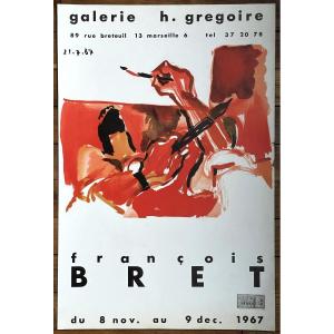 Exhibition Poster For François Bret At The H. Gregoire Gallery, Marseille, 1967