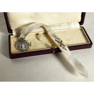 Bookmark, Mother-of-pearl Bookmark And Virgin Mary Medal