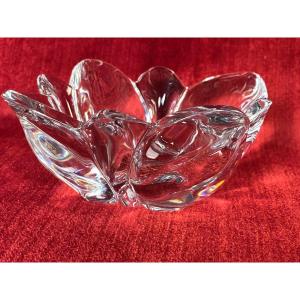 Daum Clear Crystal Trinket Tray In The Shape Of A Corolla