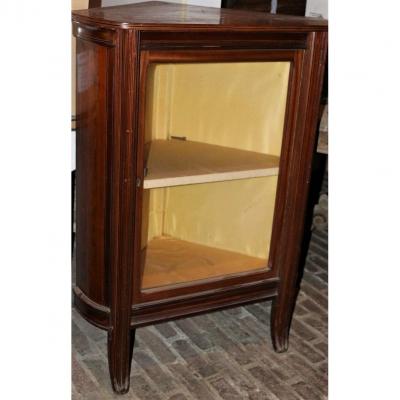 Mahogany Art Nouveau Corner Display Cabinet By Maurice Dufrene Circa 1900