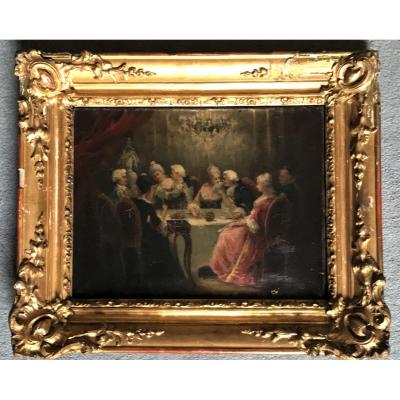 Rosalbin De Buncey  "the King's Supper" Gallant Scene Under Louis XV