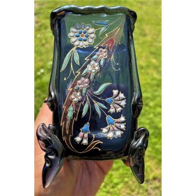 Auguste Jean Art Nouveau Enamelled Vase