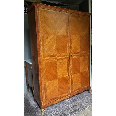 Louis XV Period Cabinet Rosewood And Violet Wood Marquetry