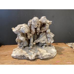 Signed Plaster Sculpture
