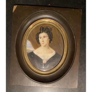 Oval Miniature On Ivory