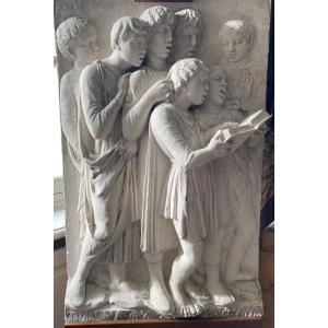 Sculpture, Plaster Cast Of A Scene Of Ancient Chants