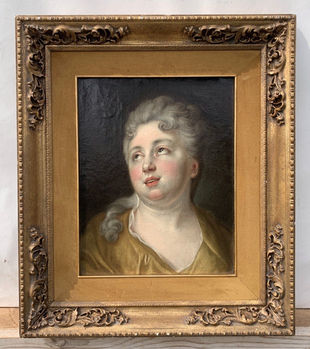 Pittore francese (XVIII secolo) - Ritratto di dama.-photo-2
