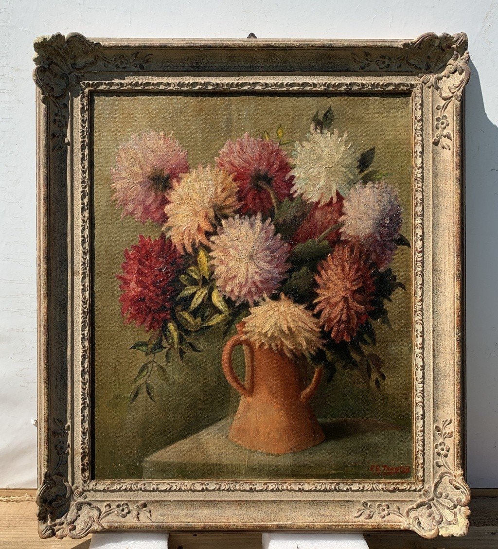Pittore inglese (XX sec.) - Vaso di fiori.-photo-2