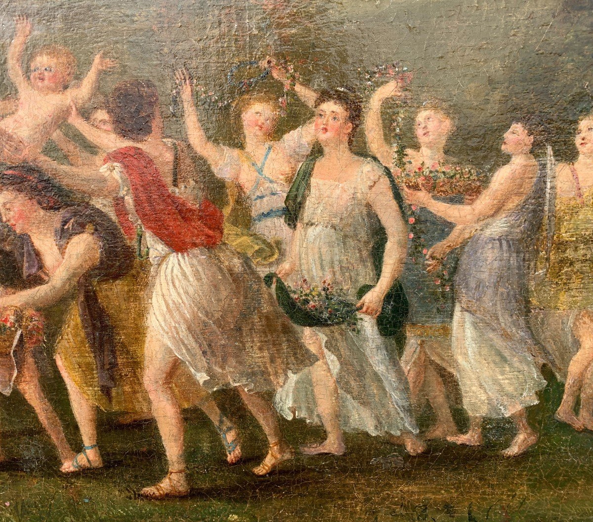 Pittore italiano (XVIII sec.) - Baccanale con danzatrici.-photo-3