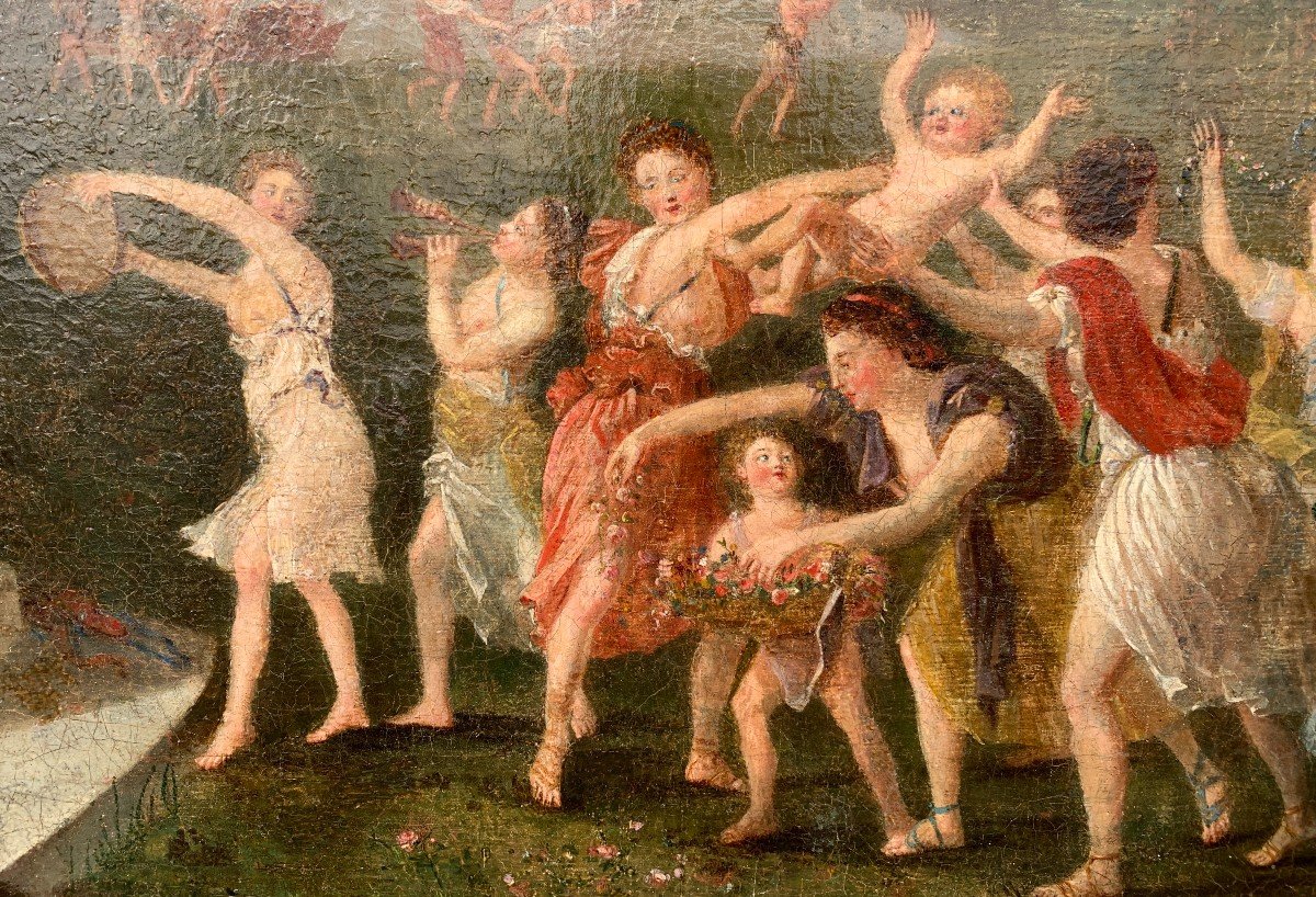 Pittore italiano (XVIII sec.) - Baccanale con danzatrici.-photo-4