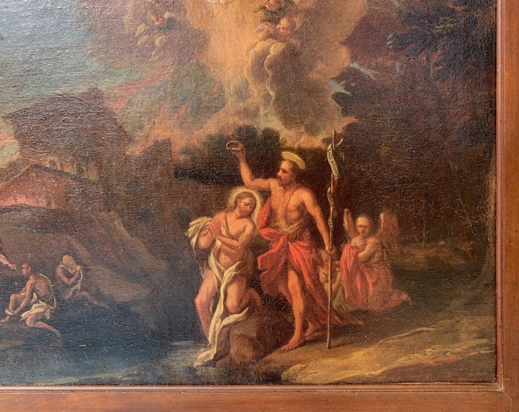 Pittore veneto (XVIII sec.) - Battesimo di Cristo.-photo-2