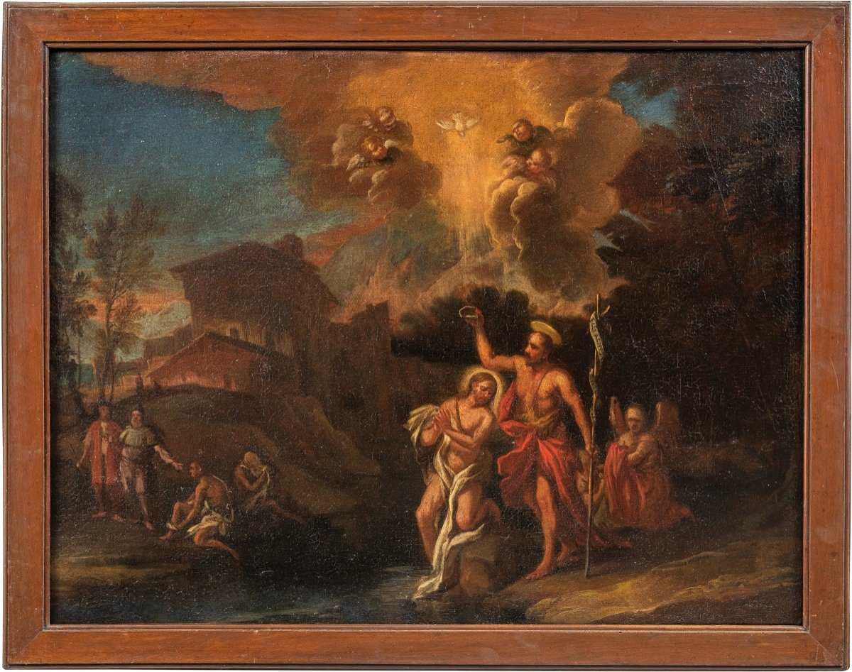 Pittore veneto (XVIII sec.) - Battesimo di Cristo.