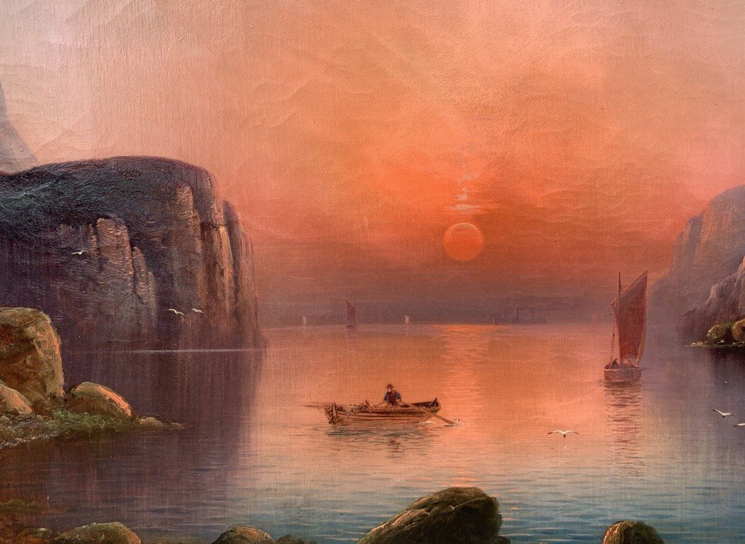 Nils Hans Christiansen (Danish, 1850 - 1922) - Golfo danese al tramonto.-photo-3