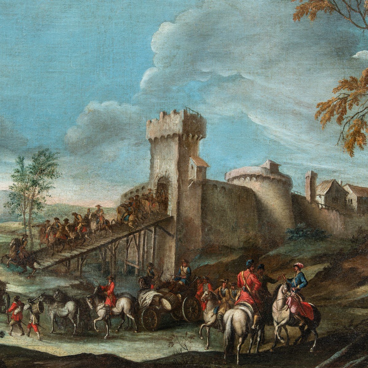 Christian Reder (Lipsia 1656 - Roma 1729) - La partenza dei soldati dal forte.-photo-2