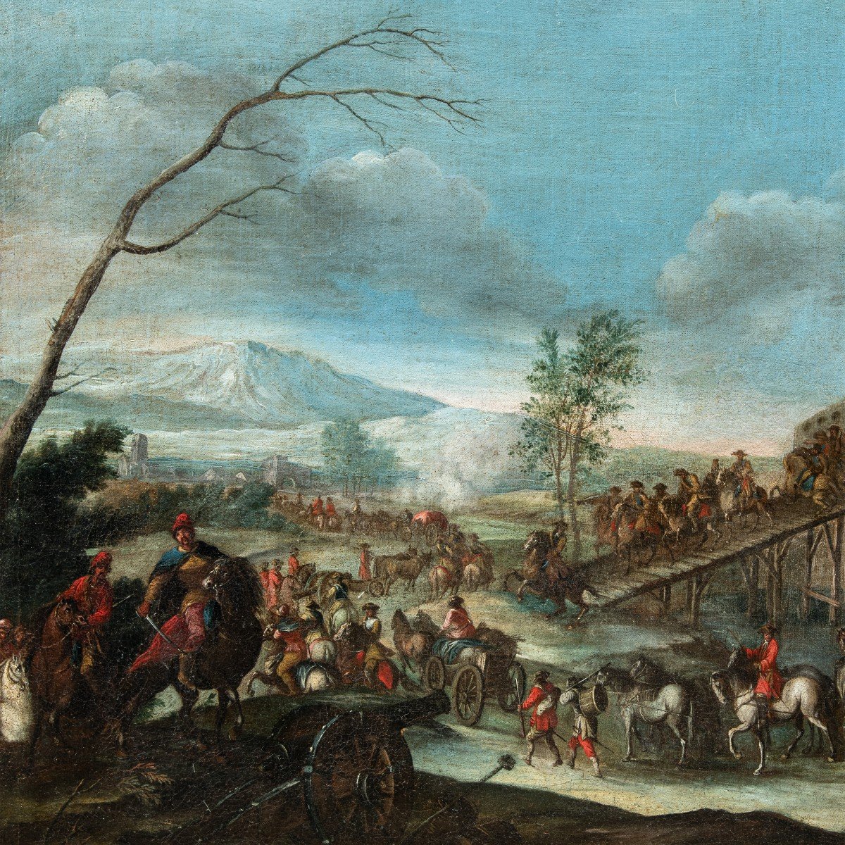 Christian Reder (Lipsia 1656 - Roma 1729) - La partenza dei soldati dal forte.-photo-3