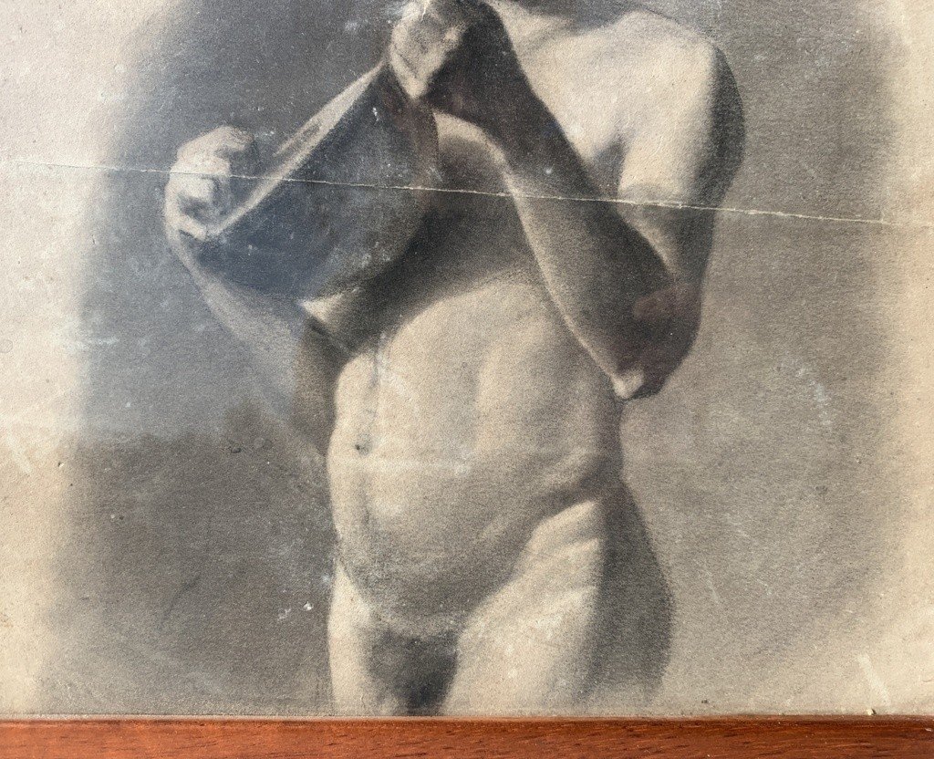 Pittore italiano (inizi XX sec.) - Nudo maschile accademico.-photo-3
