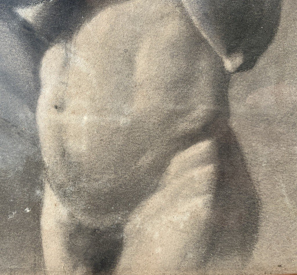 Pittore italiano (inizi XX sec.) - Nudo maschile accademico.-photo-4