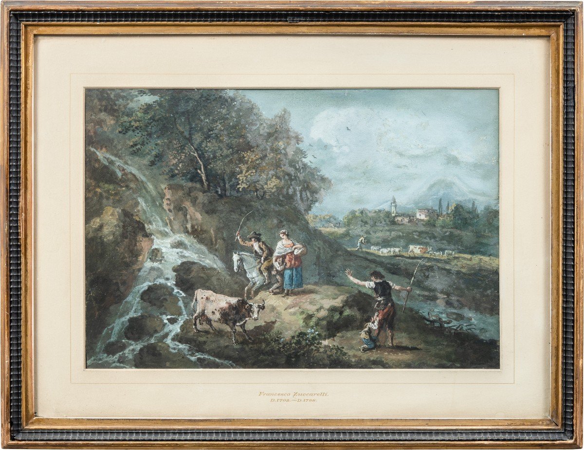 Francesco Zuccarelli - Paesaggio fluviale con pastori e armenti