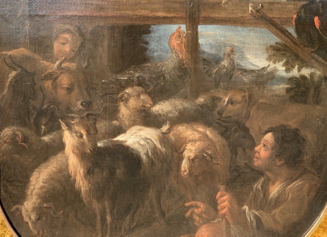 Felice Boselli (Piacenza 1650 - Parma 1732) - Pastore con gregge e selvaggina.-photo-3