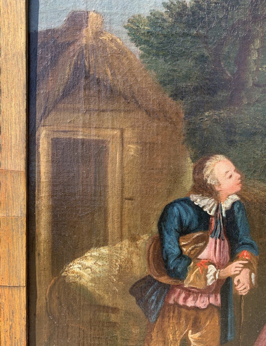 Seguace di Nicolas Lancret (Parigi 1690 - Parigi 1743) - Scena galante in un paesaggio.-photo-4