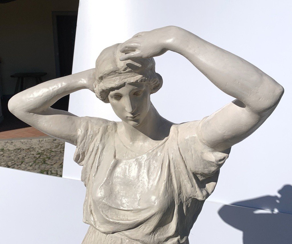 Coppia di sculture in scagliola - Figure romane. Italia, XIX secolo.-photo-4