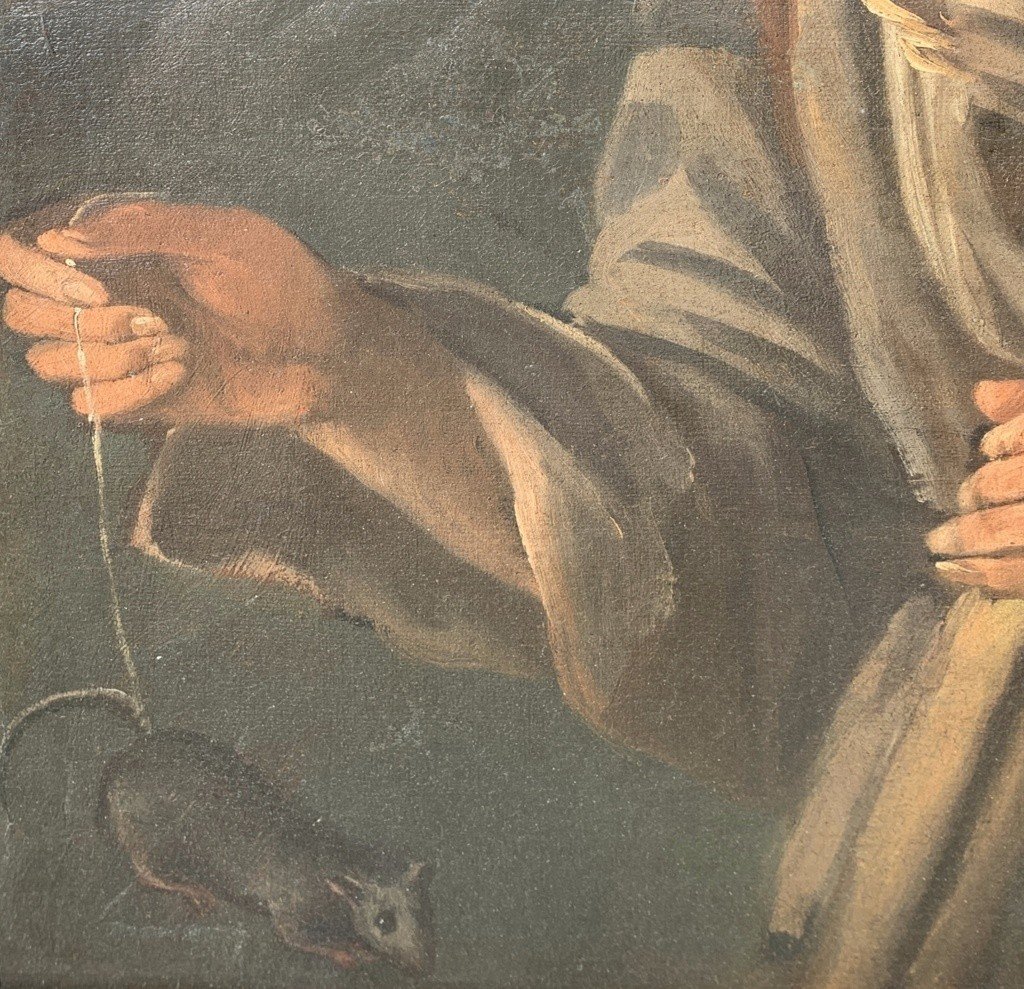 Antonio Cifrondi (Clusone 1656 - Brescia 1730) - Contadino con topo. -photo-1