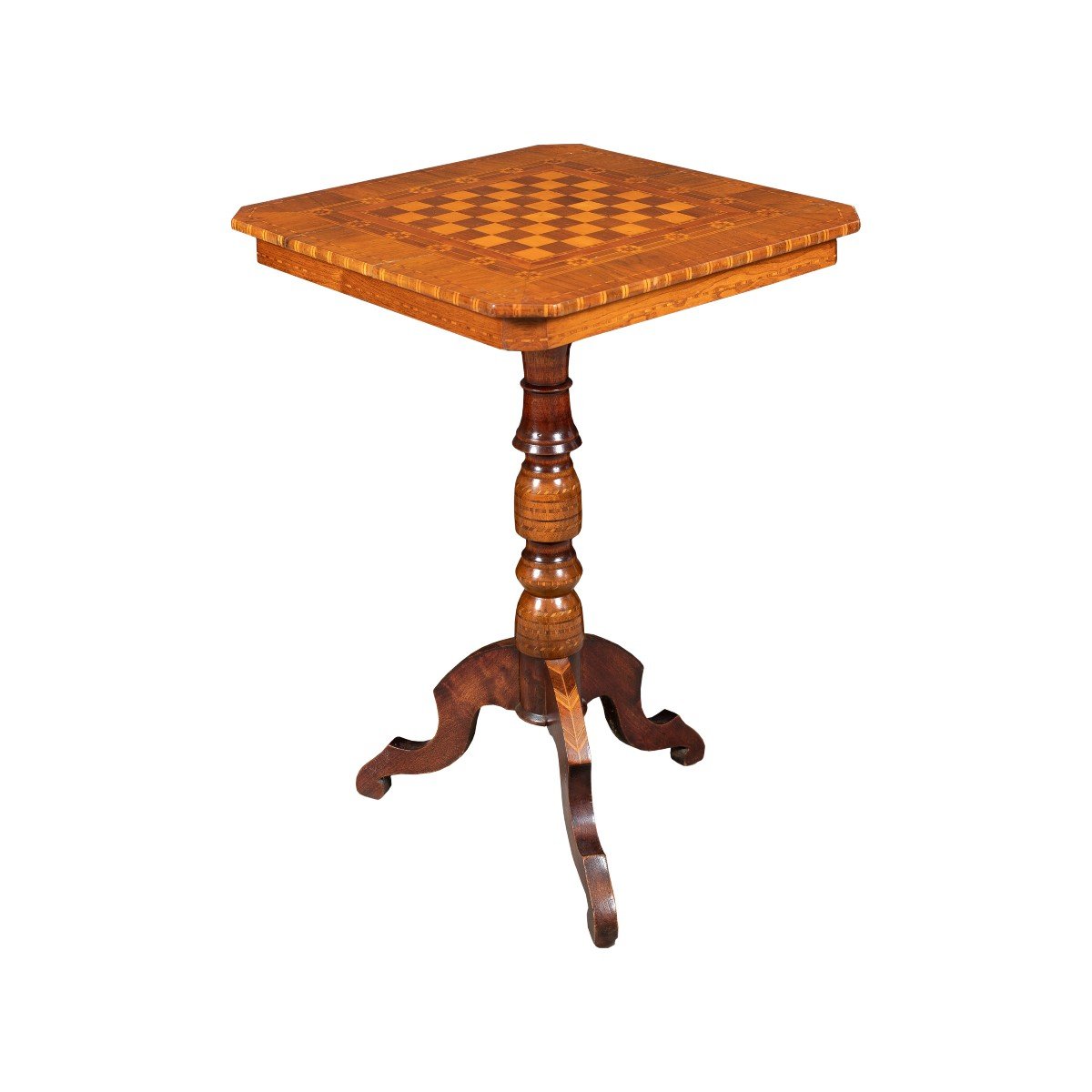 Tavolino in legno intarsiato. Sorrento, inizi XIX sec.