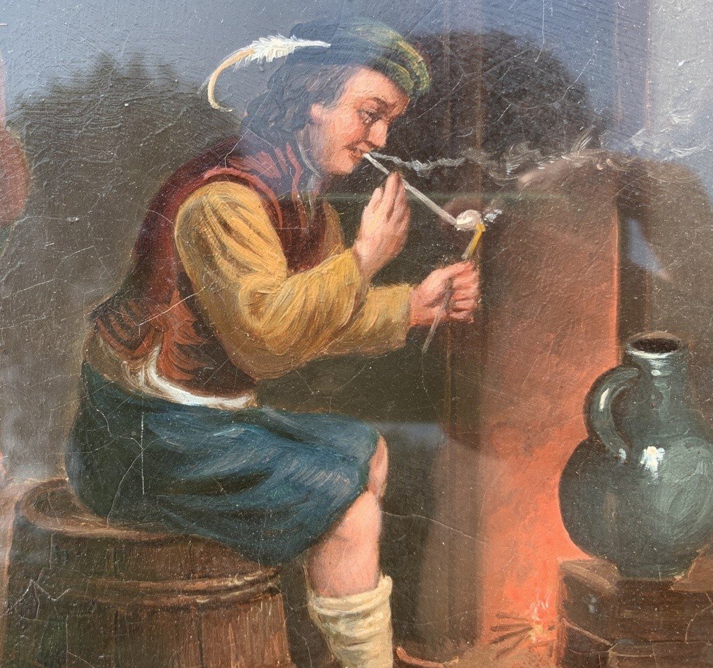 Pittore olandese (XIX sec.) – Fumatori alla locanda.-photo-4