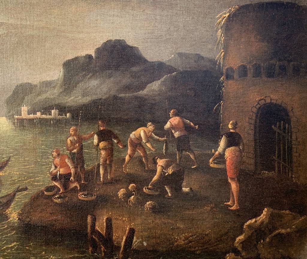 Maestro italiano (fine XVII sec.) - Paesaggio al chiaro di luna.-photo-1
