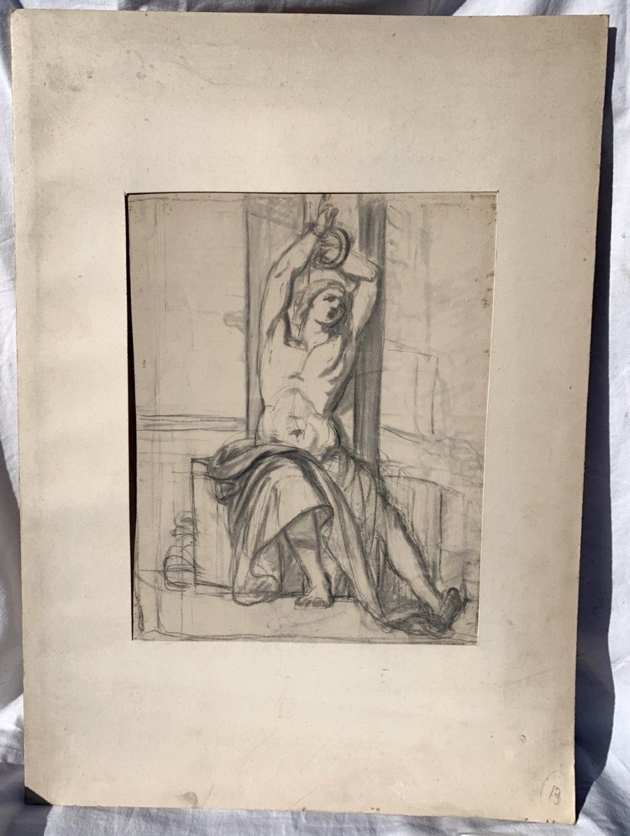 Artista italiano (XVIII-XIX sec.) - Studio per un S. Sebastiano.-photo-4