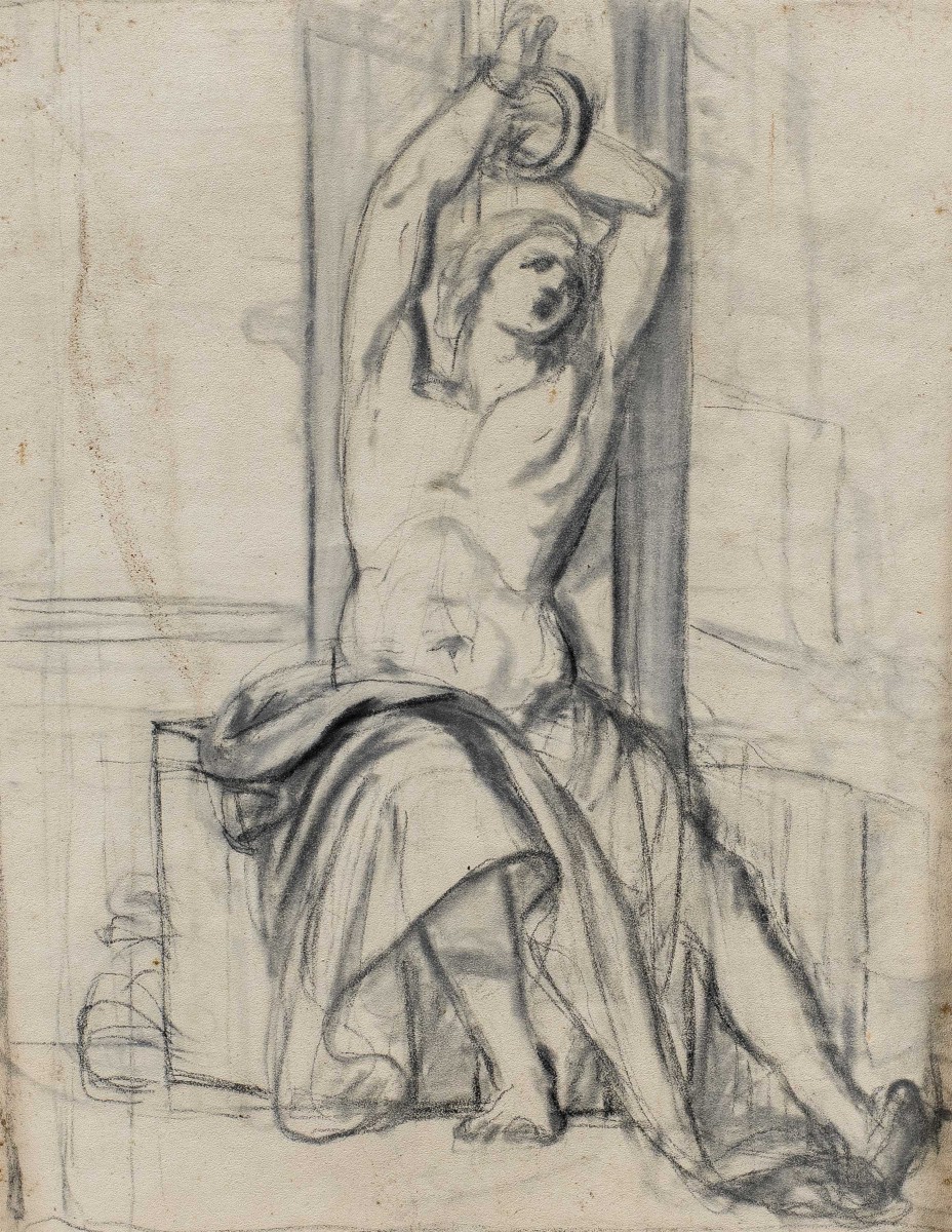 Artista italiano (XVIII-XIX sec.) - Studio per un S. Sebastiano.-photo-2