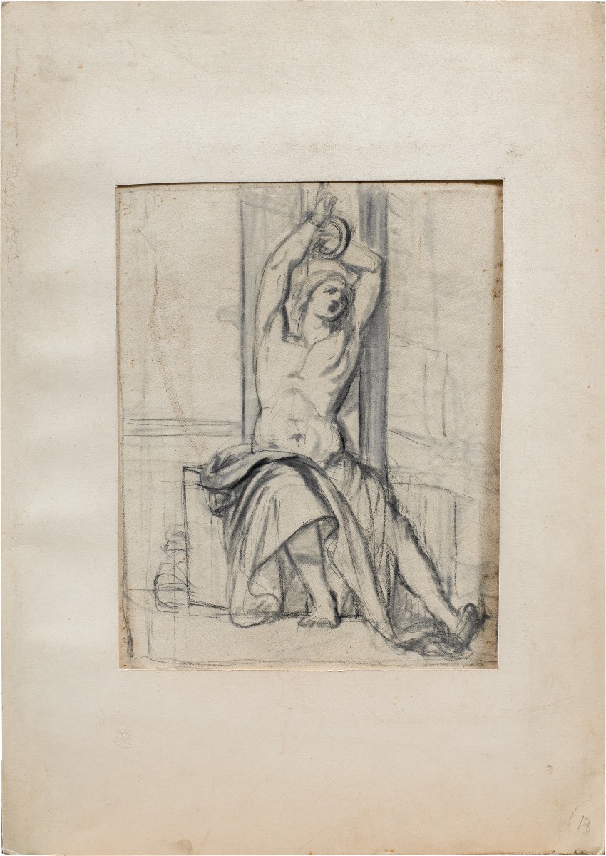 Artista italiano (XVIII-XIX sec.) - Studio per un S. Sebastiano.