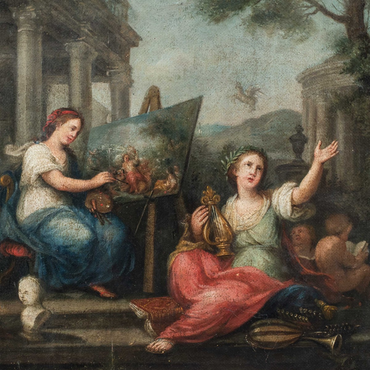 Maestro francese (XVIII sec.) - Allegoria delle Arti.-photo-2