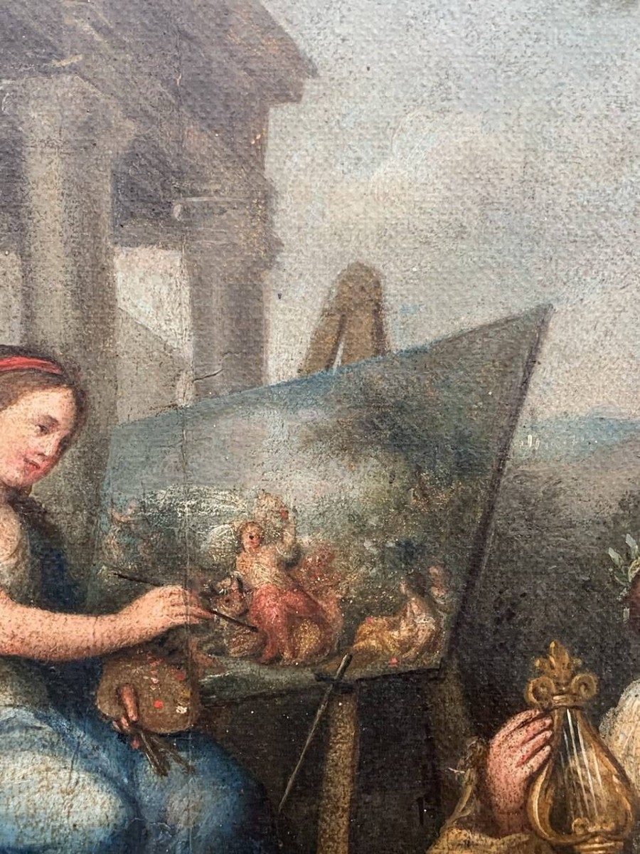 Maestro francese (XVIII sec.) - Allegoria delle Arti.-photo-2