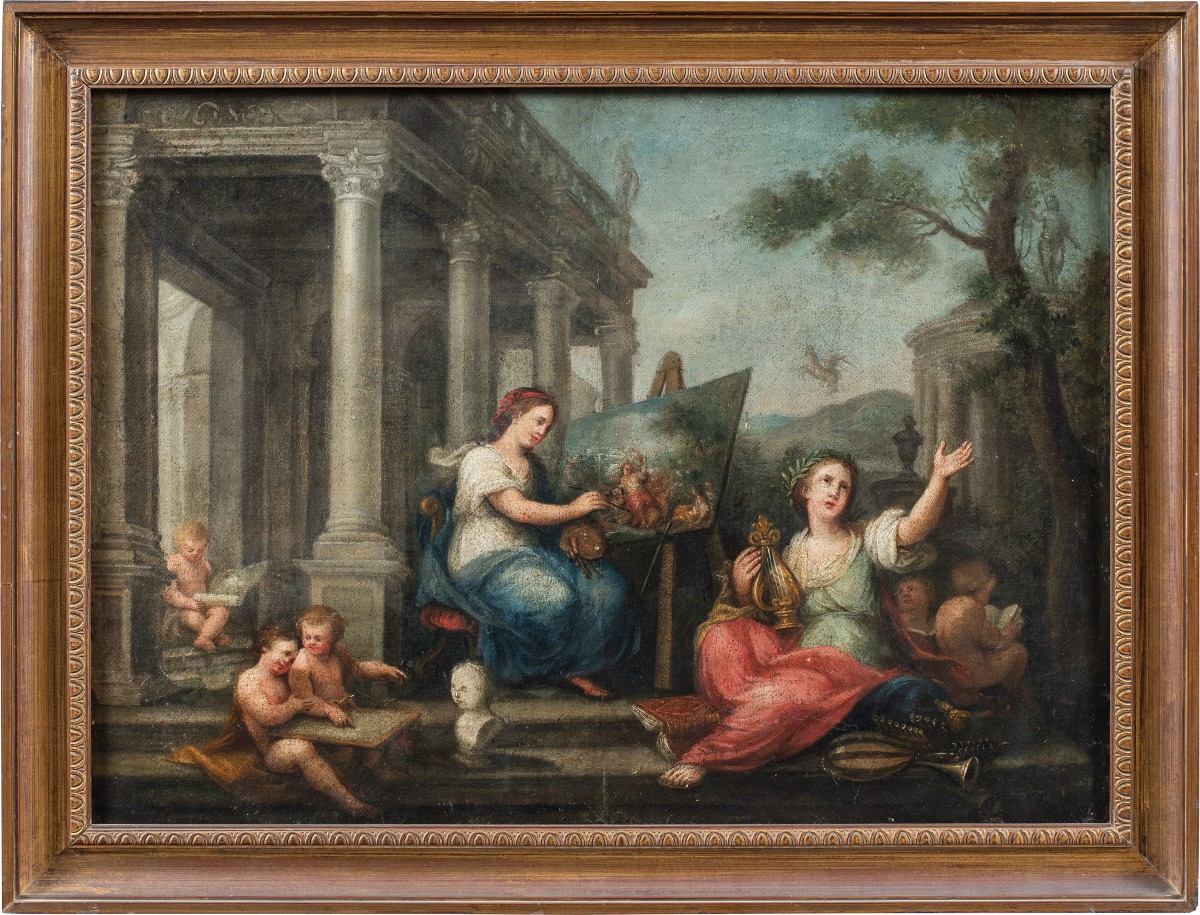 Maestro francese (XVIII sec.) - Allegoria delle Arti.