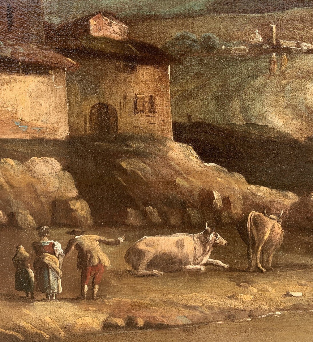 Francesco Tironi (Venezia 1745 - Venezia 1797) - Paesaggio veneto con pastori e armenti.-photo-2