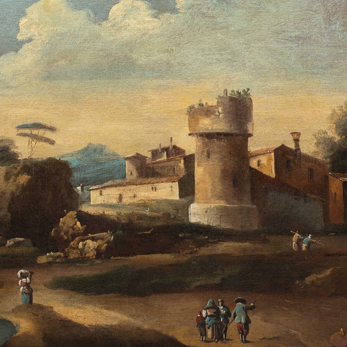 Francesco Tironi (Venezia 1745 - Venezia 1797) - Paesaggio veneto con pastori e armenti.-photo-2