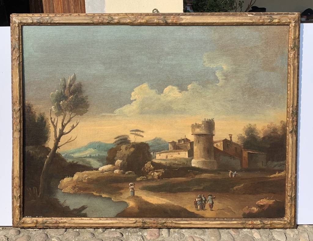 Francesco Tironi (Venezia 1745 - Venezia 1797) - Paesaggio veneto con pastori e armenti.-photo-4