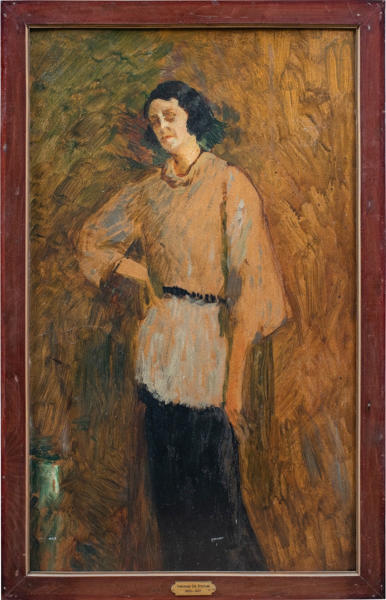 Vincenzo De Stefani (Verona, 1859 – Venezia, 1937) - Ritratto di donna.